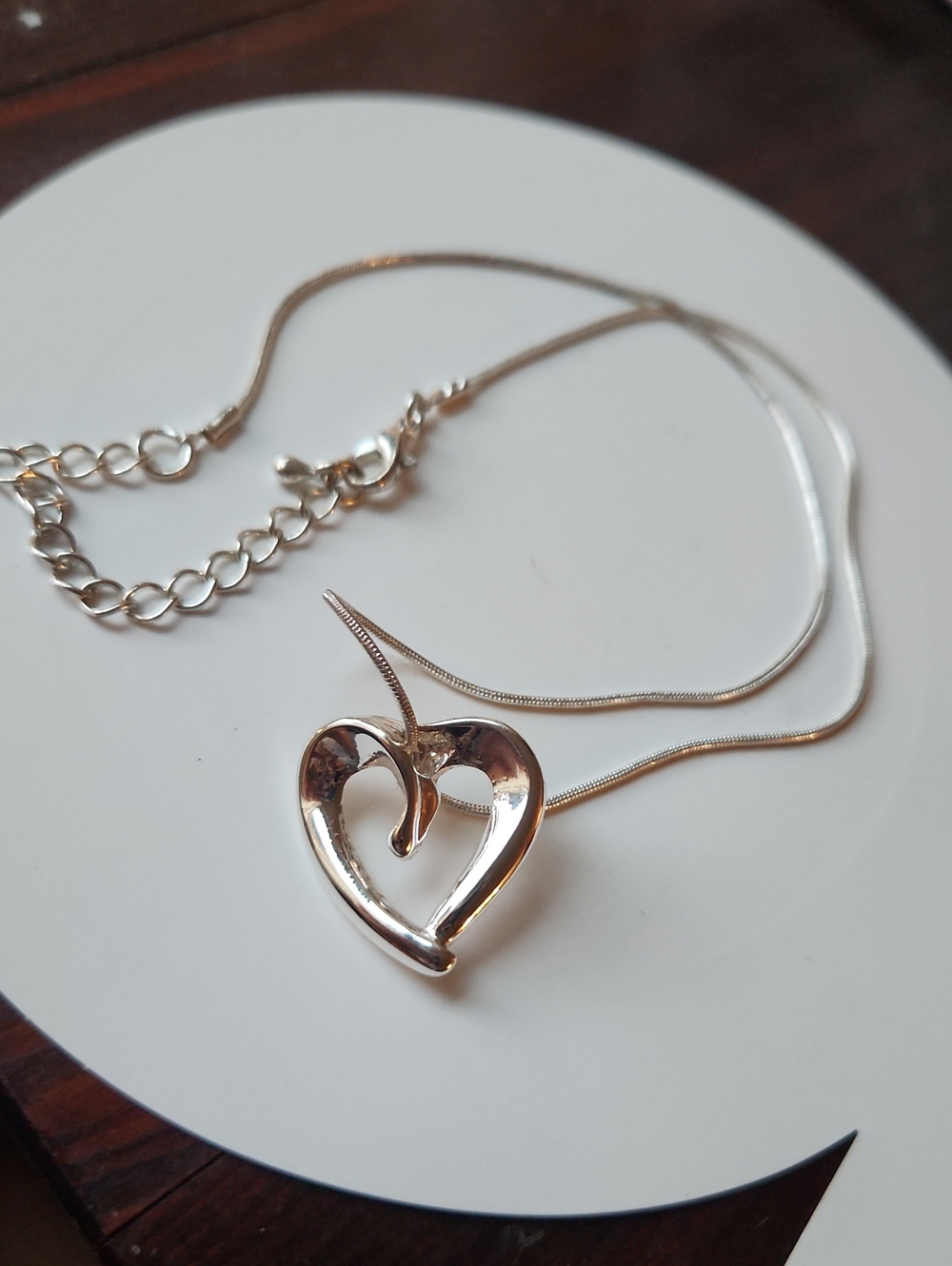 Sterling Silver Heart Pendant Necklace - Shiny Silver Heart Necklace